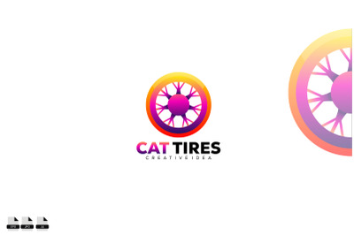 paint tires logo colorful design gradient vector