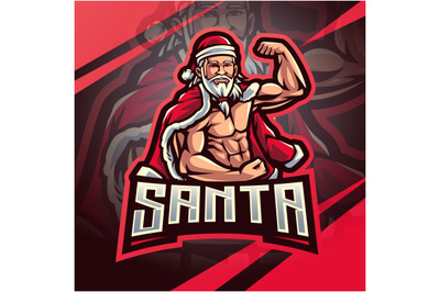 Santa esport mascot logo