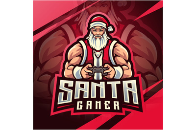 Santa&amp;nbsp;gamer esport mascot logo