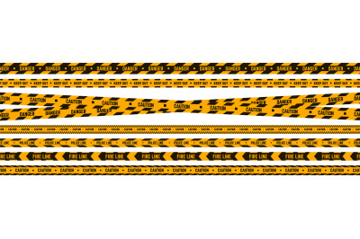 Danger police tape. Car crash, accident or crime zone with warning. Re