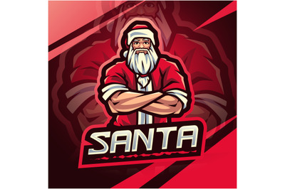 Santa esport mascot logo design