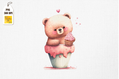 Cute Bear Loves Cupcake Valentine 4