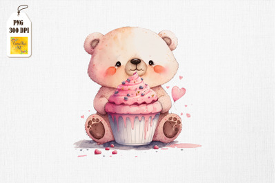 Cute Bear Loves Cupcake Valentine 5