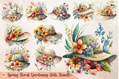 Spring Floral Gardening Hats Bundle