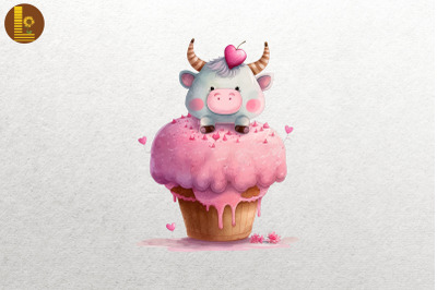 Cute Baby Ox Loves Cupcake Valentine 2