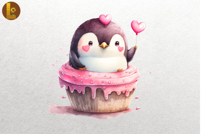 Cute Penguin Loves Cupcake Valentine 4