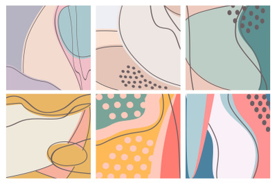 Minimal geometric abstract backgrounds. Creative doodle pattern in tre