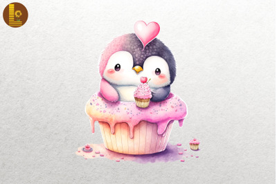 Cute Penguin Loves Cupcake Valentine 5