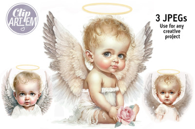 Baby Angels Wall Art Images 3 JPEG Bundle Girl / Boy