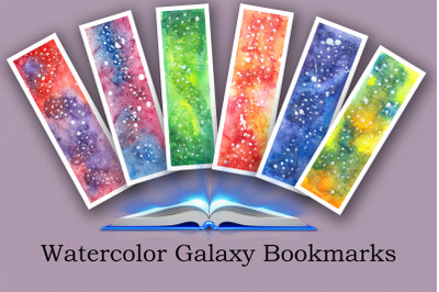 Watercolor Galaxy Bookmarks