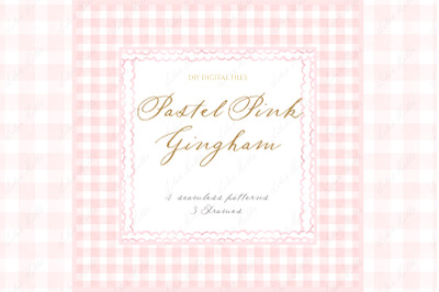 Gingham Pastel Pink Pattern Frames DIY Baby shower
