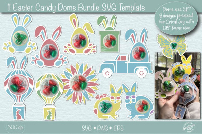 Easter Candy Dome Holder SVG Bundle| Easter bunny candy holders SVG| B