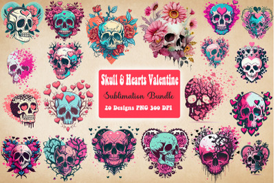 Valentine Skull Bundle-20 Designs-230130