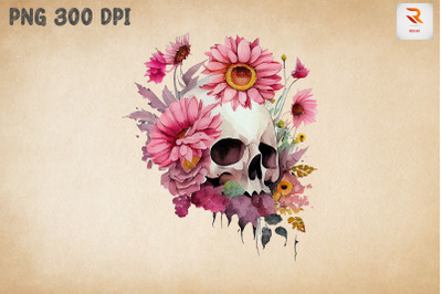 Skull &amp; Flowers Happy Valentine&#039;s Day