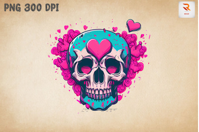 Skull &amp; Hearts Happy Valentine&#039;s Day