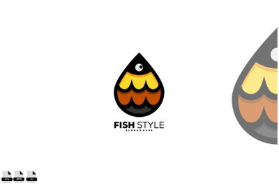 fish style logo design illustration vector