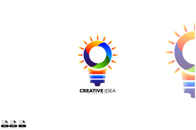 bulb idea design logo colorful for icon for business