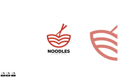 noodles design line art logo for business icon