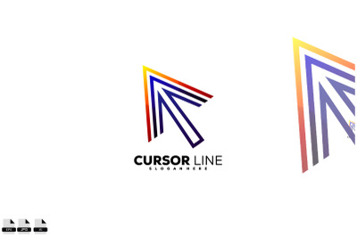 cursor or arrow design logo line art colorful