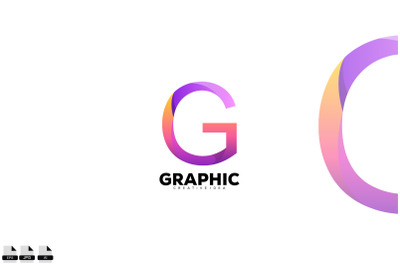 initial g logo gradient color design art