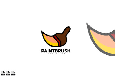 paint brush art logo design template icon