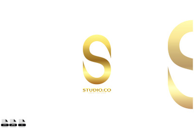 initial s logo with luxury color design business