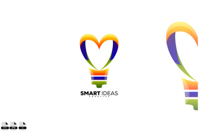 heart bulb design illustration logo icon template