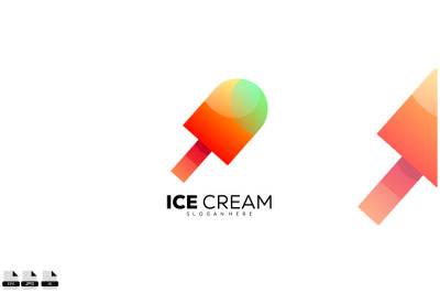 ice cream logo illustration colorful design icon for business