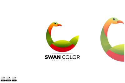 swan colorful logo design gradient template illustration