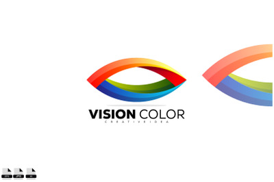 vision eye colorful logo illustration design icon