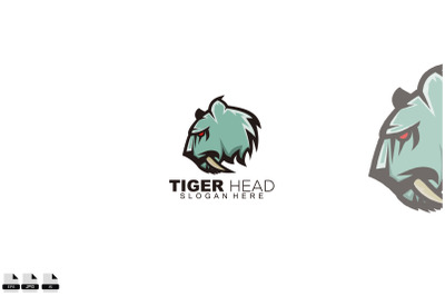 tiger head icon logo design mascot illustration template