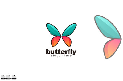 butterfly logo colorful design vector