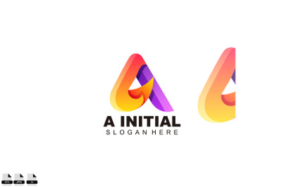 initial a logo symbol business design colorful