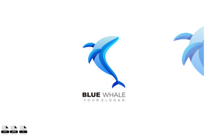 blue whale colorful design logo template icon