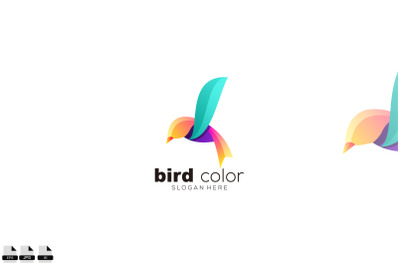 bird colorful design gradient style logo vector