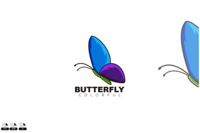 butterfly logo design vector colorful