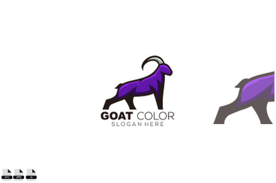 goat mascot logo template design colorful