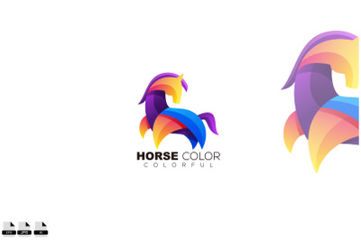 horse color design logo gradient style