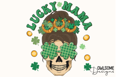 Lucky Mama Skeleton Patricks Day PNG