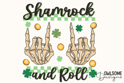 Shamrock And Roll Patricks Day PNG Designed