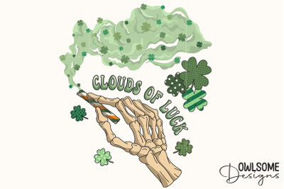 Clouds Of Luck Skeleton Patricks Day PNG