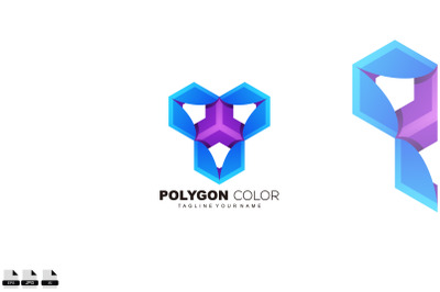 polygon design colorful logo template illustration