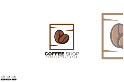 coffee shop logo icon design vector for business