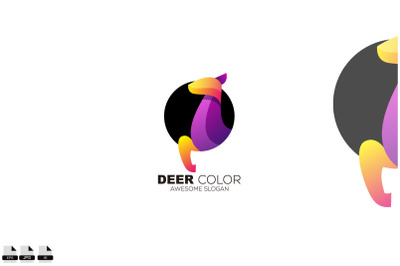 deer icon logo design gradient color template