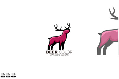 deer colorful design mascot logo illustration