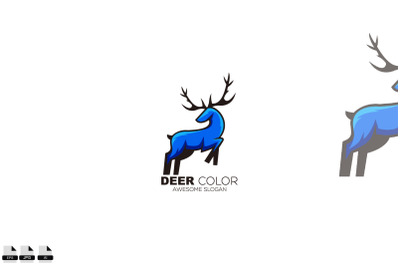 deer jump logo illustration design mascot colorful