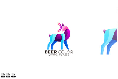 deer colorful logo template illustration design gradient