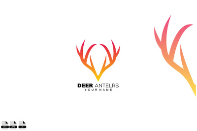 deer horn logo design gradient style color