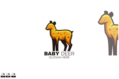 baby deer logo vector design colorful template