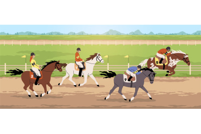 Equestrian competitions. Horse racing, hippodrome sport tournament, pr